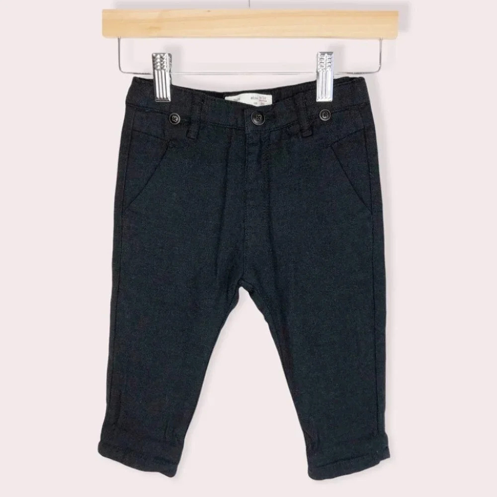 Zara Baby pants black cotton lined size‎ 9-12 months